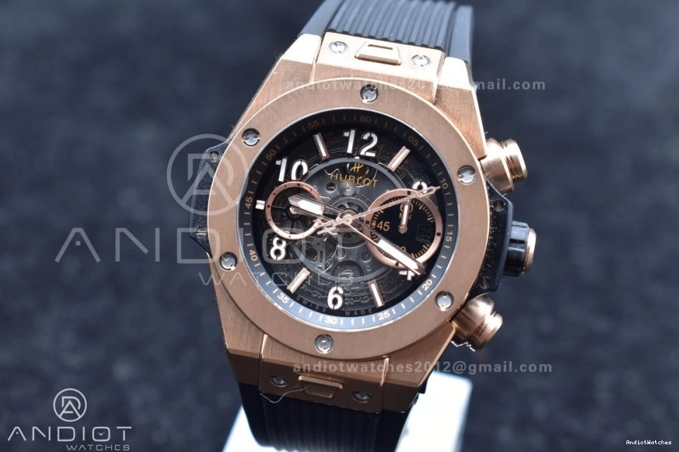 Strap Hublot Unico Dial ZF Black Bang on 1:1 A Best Rubber RG 904 GoodFit Big Skeleton Edition 0102